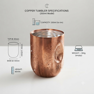 Vaso de Cobre Puro Hecho a Mano, Taza Ayurvédica para Agua, para Hogar, Cocina, Hotel, Restaurante, Venta al Por Mayor, OEM - Product Image 5