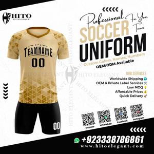Nuevo diseño de alta calidad barato Pakistán naranja juvenil uniforme de fútbol transpirable hombres fútbol desgaste conjunto cuello en V manga corta - Product Image 2