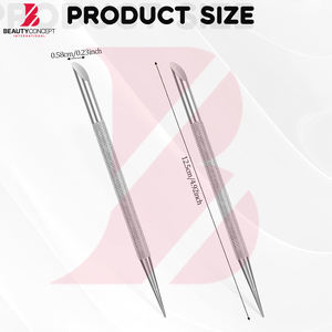 Removedor y Empujador de Cutículas de Acero Inoxidable al por Mayor, Raspador de Piel Muerta, Herramienta Limpiadora de Uñas de Doble Punta para Manicura y Pedicura - Product Image 2