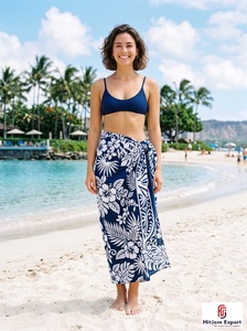Pareo Floral Estampado Personalizado, Envoltura de Playa de Secado Rápido, Tela de Poliéster, Servicio de Fabricación Personalizada para Mujeres, Hombres y Niños - Product Image 4