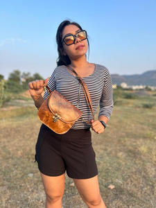 Bolso de mano de cuero auténtico de grano completo hecho a mano para mujer, bolso de hombro cruzado de uso de oficina de cuero Vintage auténtico - Product Image 2