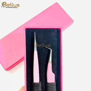 แหนบต่อขนตา Bellus International Premium Stainless Steel 45 องศา ปลายตรง ขนไฟเบอร์เรียบ  รับทำโลโก้  สำหรับตกแต่งคิ้ว - Product Image 3