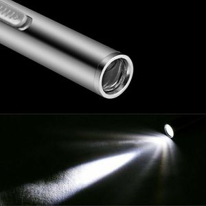 5 \ "Mini tattico LED USB torcia elettrica ricaricabile in acciaio inox torcia luce della penna - Product Image 5