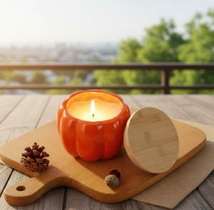 Bougie parfumée en pot à l'odeur de citrouille festive pour Thanksgiving, idéale pour les couples, les réunions de famille, les cadeaux de remerciement. - Product Image 3