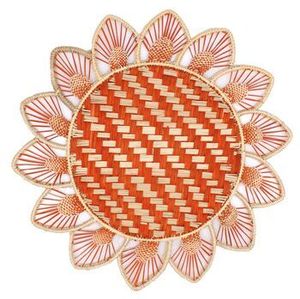 Designer Handcrafted Iraca Palm Table <b>Mat</b> Elegant Woven Straw Blossom Charger Eco Friendly Tropical Dinner Decoration Supply - Product Image 2