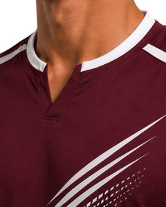 Maroon And <b>White</b> Men Performance T Shirt Short Sleeve Athletic Sports Jersey Quick Dry Breathable Gym Training Custom Team Wear - Product Image 5