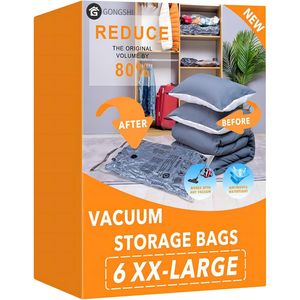 Sacchi Sottovuoto XXL Salvaspazio a Compressione per Coperte, Piumoni, Cuscini e Vestiti - Confezione da 6 - Product Image 1