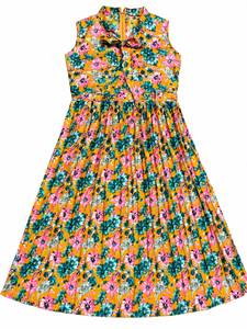 Custom OEM <b>Women</b> <b>Yellow</b> Floral Print Maxi <b>Dress</b> Sleeveless V Neck Bow A Line Summer Casual Party Long <b>Dress</b> <b>Women's</b> Clothing - Product Image 4