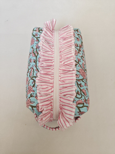 Bolsa Cosmética Moderna Ecológica Acolchada de Algodón con Volantes, Organizador de Maquillaje, Lápiz Labial y Loción (Estilo Rajasthani, Capacidad 0-1L) - Product Image 2