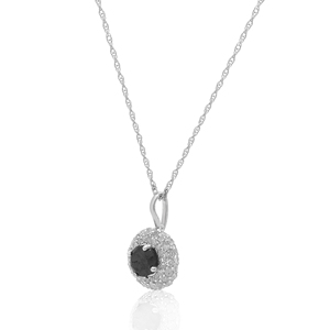 JEWELSPAARK Collier pendentif halo en diamant naturel taille brillant 0,87 carats pour femme, chaîne à maillons en argent sterling plaqué or, tendance - Product Image 2