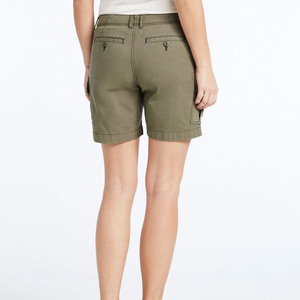 Short cargo taille mi-haute pour femme en coton et élasthanne, toile délavée, coupe classique, séchage rapide, respirant, fermeture boutonnée, couleur unie, décontracté - Product Image 6