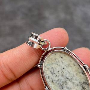 Pendentif K2 Azurite fait main en argent sterling 925, collier avec pierre précieuse naturelle bleu et blanc, cadeau pour femme - Product Image 4