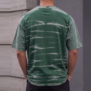 T-shirt décontracté pour homme, 100 % coton, coupe ample, respirant, écologique, séchage rapide, délavé à l'acide, style vintage, fabrication professionnelle - Product Image 2
