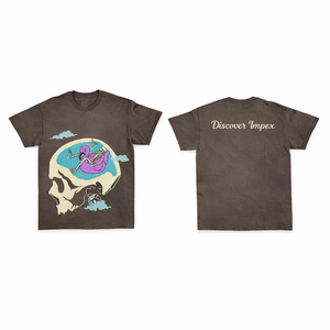 Descubre la camiseta gráfica vintage Impex, camiseta informal unisex de algodón con estampado de calavera, estilo streetwear - Product Image 2