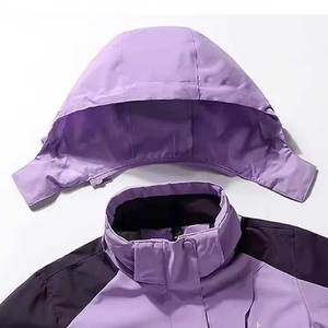Chaqueta Cortavientos Unisex con Capucha y Bloques de Color Morado, Cierre de Cremallera y Bolsillos Delanteros, Ropa Deportiva de Otoño - Product Image 6