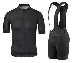 Ensemble de maillot de cyclisme pour homme, orange, manches courtes, short à bretelles noir, kit de sport respirant - Product Image 2