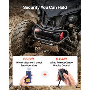 Verricello Elettrico 12V DC con Cavo Sintetico da 0,24 x 49,2 ft, Capacità di Carico 6000 Lbs, per ATV/UTV, Controllo Remoto Wireless e Cablato, Impermeabile IP55 - Product Image 4