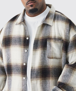 <b>Men's</b> Blue <b>White</b> Plaid Flannel Casual <b>Shirt</b> Full <b>Sleeve</b> Turn-down Collar Anti-Wrinkle Woven Cotton Autumn Wear - Product Image 6