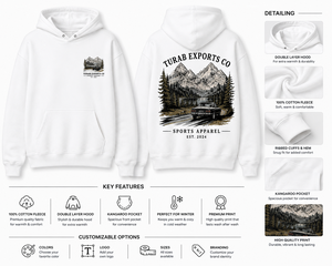 Sweat-shirt à capuche unisexe blanc en coton French Terry avec poche numérique, style décontracté streetwear hiver, épaules tombantes, 300 GSM, ODM - Product Image 2