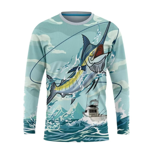 Custom Logo Printed Spandex/Polyester Mens Long Sleeve Pullover <b>Fishing</b> Hoodie UPF50 UV Breathable Quick Dry Performance - Product Image 2