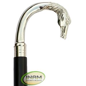 Bâton de marche en bois fait à la main avec poignée de cheval en laiton/cannes de marche en bois de styliste avec poignée de cheval en laiton - Product Image 1