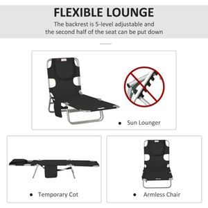 Lettino da Esterno con Telaio in Alluminio, Chaise Longue con Cuscino in Rattan PE e Metallo per Hotel, Giardino, Spiaggia e Patio - Product Image 4