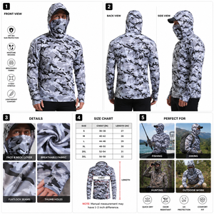 Sweat à capuche de pêche pour homme en polyester respirant et à séchage rapide, personnalisable avec impression par sublimation, faible MOQ - Product Image 6