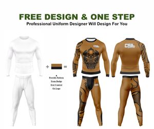 Ensemble de rashguard personnalisé imprimé numériquement pour BJJ, MMA et lutte, vente en gros directe d'usine, combinaison de compression respirante pour hommes - Product Image 2