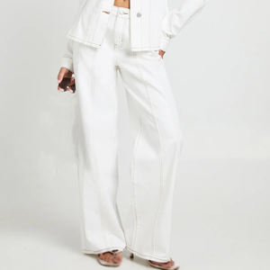 Prix d'usine – Jean en denim respirant et décontracté pour femme, style streetwear tendance avec nœud – Fournisseur OEM, usine de confection - Product Image 4