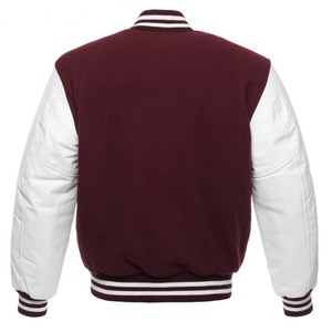 Forest Green <b>White</b> Burgundy <b>White</b> Varsity <b>Jacket</b> <b>Men</b> Premium Wool Blend Letterman <b>Jacket</b> Custom OEM - Product Image 4