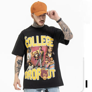 Custom Print Streetwear Heavyweight 230gsm 100% Cotton Regular Fit <b>Men's</b> O-Neck Short Sleeve T-<b>shirts</b> for - Product Image 3
