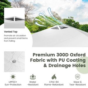 Tente pliable commerciale de 10 x 10 pieds avec sac à roulettes et bande de bannière pour événements et publicité extérieure - Product Image 6