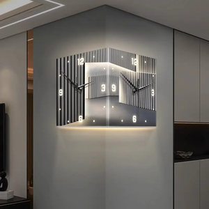 Modern <strong>Silent</strong> Running Drill-Free Digital Display Double-Sided Acrylic <strong>Wall</strong> <strong>Clock</strong> Moon-Light Back Single Face Electric <strong>Wall</strong> <strong>Clock</strong> - Product Image 1