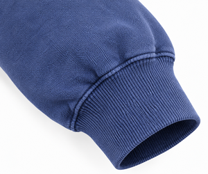 Sweat à capuche zippé bleu pour homme, coupe carrée et courte, en molleton de coton, avec logo brodé sur la manche gauche, style décontracté pour l'automne - Product Image 5