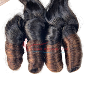 Producto más vendido al por mayor Funmi Hair 12A grado doble dibujado Ombre Bouncy Curl Virgin Hair Bundle 100% para mujeres - Product Image 2