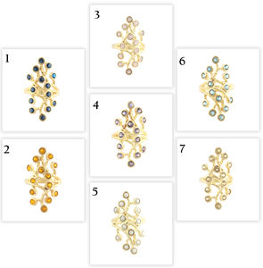 Bague de déclaration en Quartz bleu suisse à facettes, Collection exquise, Design en filigrane plaqué or 24k, bagues 7US, cadeau - Product Image 2