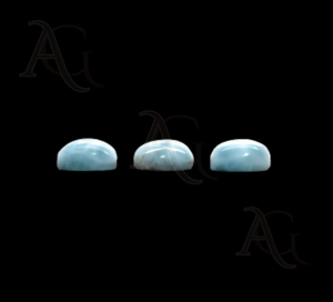 Larimar cabochon taille trillion, pierre précieuse bleue en vrac, pour la fabrication de bijoux en argent, dos plat, de 4 mm à 20 mm, pectolite bleu ciel - Product Image 3