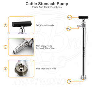 Bomba de Estómago Veterinaria de 21 Pulgadas y 200 ml, de Latón Cromado, Bomba de Rehidratación para Caballos y Ganado, Dispositivo de Rehidratación para Ganado - Product Image 5
