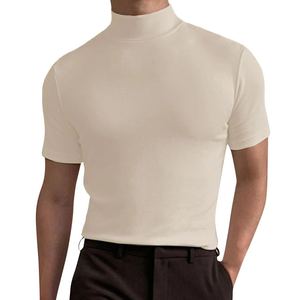 Suéter de Cuello Alto Morado para Hombre, Manga Larga, Tejido de Punto, Color Sólido, para Otoño - Product Image 4