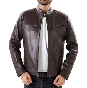 Servicio OEM, Chaqueta de Invierno para Hombre con Logotipo Personalizado, Chaqueta de Cuero Estándar con Cuello Alto, Impermeable, Resistente al Viento, Chaqueta de Motociclista con Logotipo Frontal, Abrigo Cálido - Product Image 4