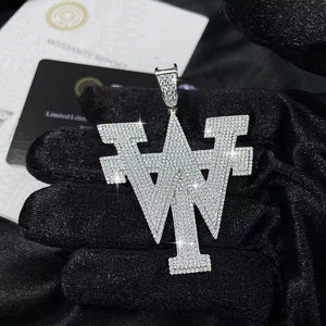 Pendentif Lettre en Moissanite Plaqué Or 18K, 39g, en Argent Sterling 925 Micro-Pavé, Bijou Unisexe Hiphop pour Homme, Idéal pour Fêtes et Déclarations - Product Image 3