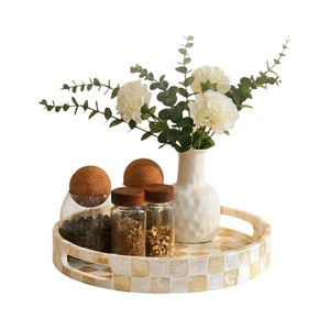 Bandeja de Servir de Lujo con Incrustaciones de Madreperla Hecha a Mano, Bandeja Decorativa para el Hogar, Hotel, Restaurante, para Servir y como Regalo - Product Image 5