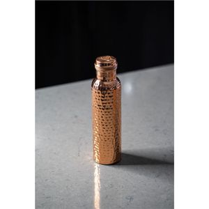 Bouteille d'eau en cuivre pur, finition martelée, 1000 ml, bienfaits ayurvédiques pour la santé, récipient en cuivre anti-fuite, gourde sportive artisanale, 34 oz - Product Image 1