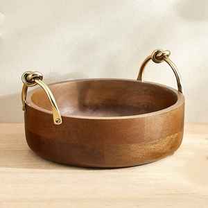 Tazón de Metal Dorado de Lujo con Grabado de Luna y Estrella Árabes, Tazón Decorativo para Servir y como Centro de Mesa - Product Image 2