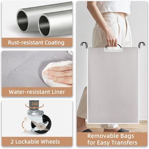 Cesto Portabiancheria a 4 Scomparti da 180 L (47,5 Galloni) con Ruote, Pratico per Separare e Organizzare il Bucato - Product Image 4