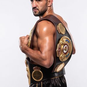 Boxing Championship Belt Men Leather Durable Professional Title Belt Boxing Training Wear <b>Karate</b> <b>Equipment</b> MMA Unisex - Product Image 5