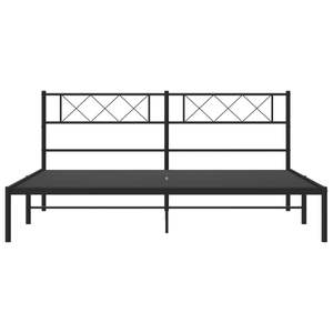 Cadre de lit en métal entièrement recouvert de peinture noire, élégant cadre de lit en acier noir - Product Image 4
