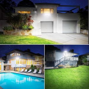 Fari LED da Esterno 75W, 7000LM di Luminosità, Illuminazione di Sicurezza con Interruttore, 3 Teste Regolabili, IP65 Impermeabile, 6500K, Montaggio a Parete - Product Image 2