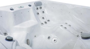 Spa et bain à remous pour 6 personnes - Baignoire à remous en acrylique avec 49 jets, système stéréo, LED et couverture incluse - Product Image 6