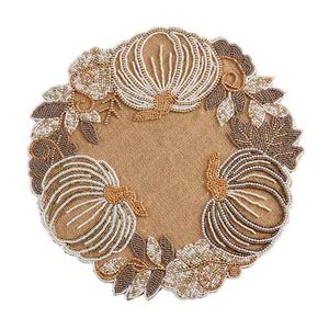 Handmade Modern Beaded Durable Round Coaster Set Multicolor Decorative <b>Table</b> <b>Mats</b> & Pads - Product Image 3